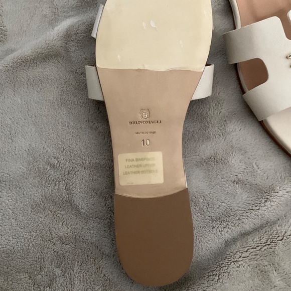 BRUNO MAGLI Fina Slide Sandal In Bone Crinkled Patent - Picture 5 of 5